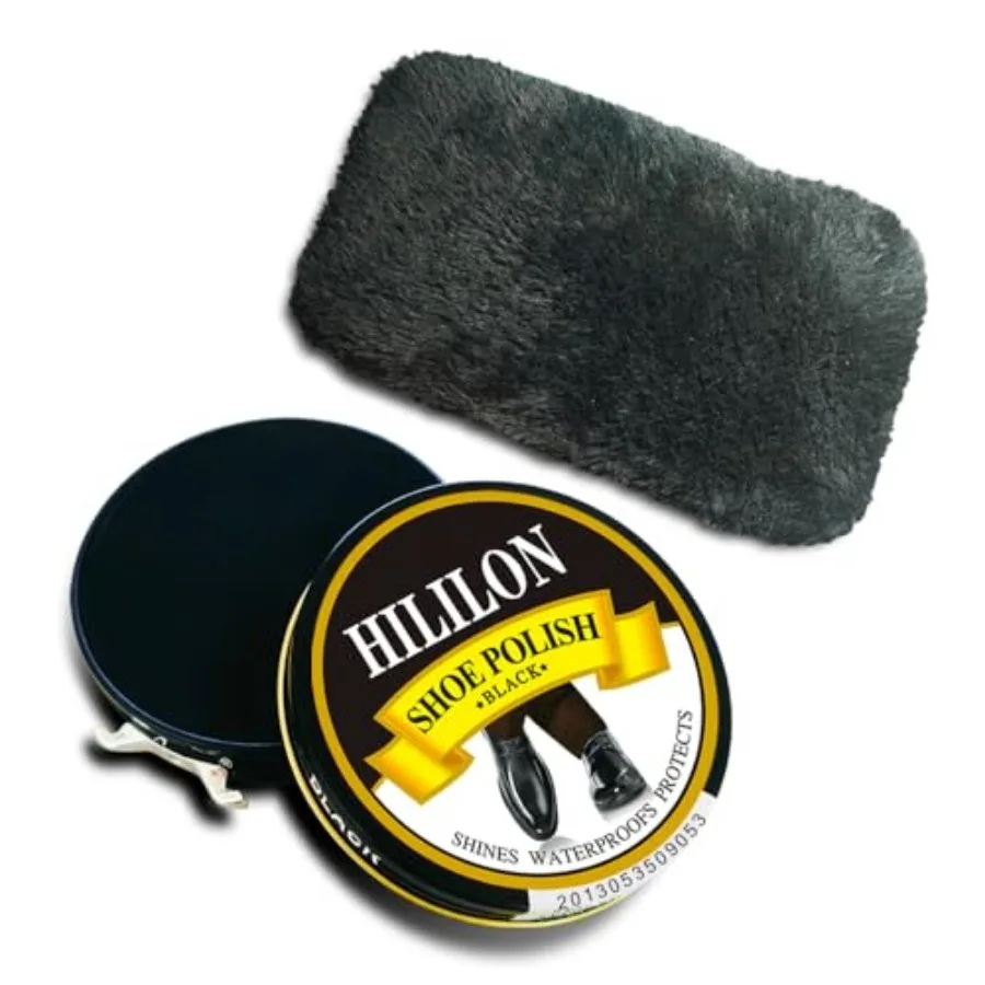 Black Shoe Polish Paste for Leather Shoes and Boots, Premium High-Gloss Shine, UV Protection, Includes Wool Cloth, .75oz 50ml
Black Shoe Polish Paste for Leather Shoes and Boots, Premium High-Gloss Shine, UV Protection, Includes Wool Cloth, .75oz 50ml
