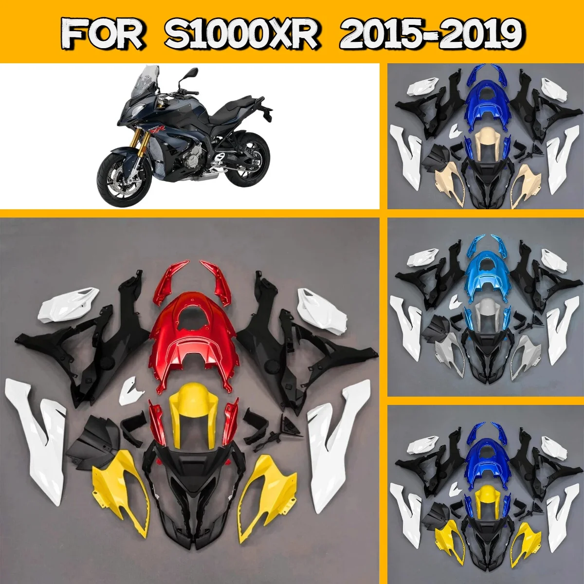 Customize Painting Fairing Set 2015-2019 S1000XR Injection Mold Motorcycle Fairings for 15-19 BMW S 1000XR Body Panels
Customize Painting Fairing Set 2015-2019 S1000XR Injection Mold Motorcycle Fairings for 15-19 BMW S 1000XR Body Panels