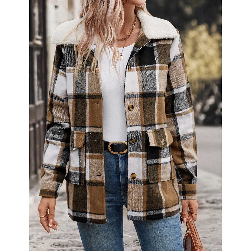 Azarooyi Women's Coats Autumn Winter Casual Basics Plaid Single Breasted Button Long Sleeve Lapel Daily Coats
Azarooyi Women's Coats Autumn Winter Casual Basics Plaid Single Breasted Button Long Sleeve Lapel Daily Coats
