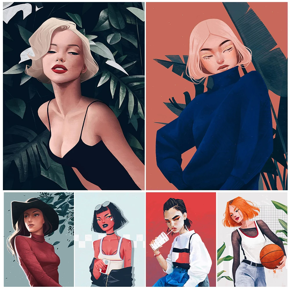Illustration Girl Plants Leaf Woman Cartoon Poster Wall Art Canvas Painting Home Decor Wall Pictures For Living Room Unframed
Illustration Girl Plants Leaf Woman Cartoon Poster Wall Art Canvas Painting Home Decor Wall Pictures For Living Room Unframed