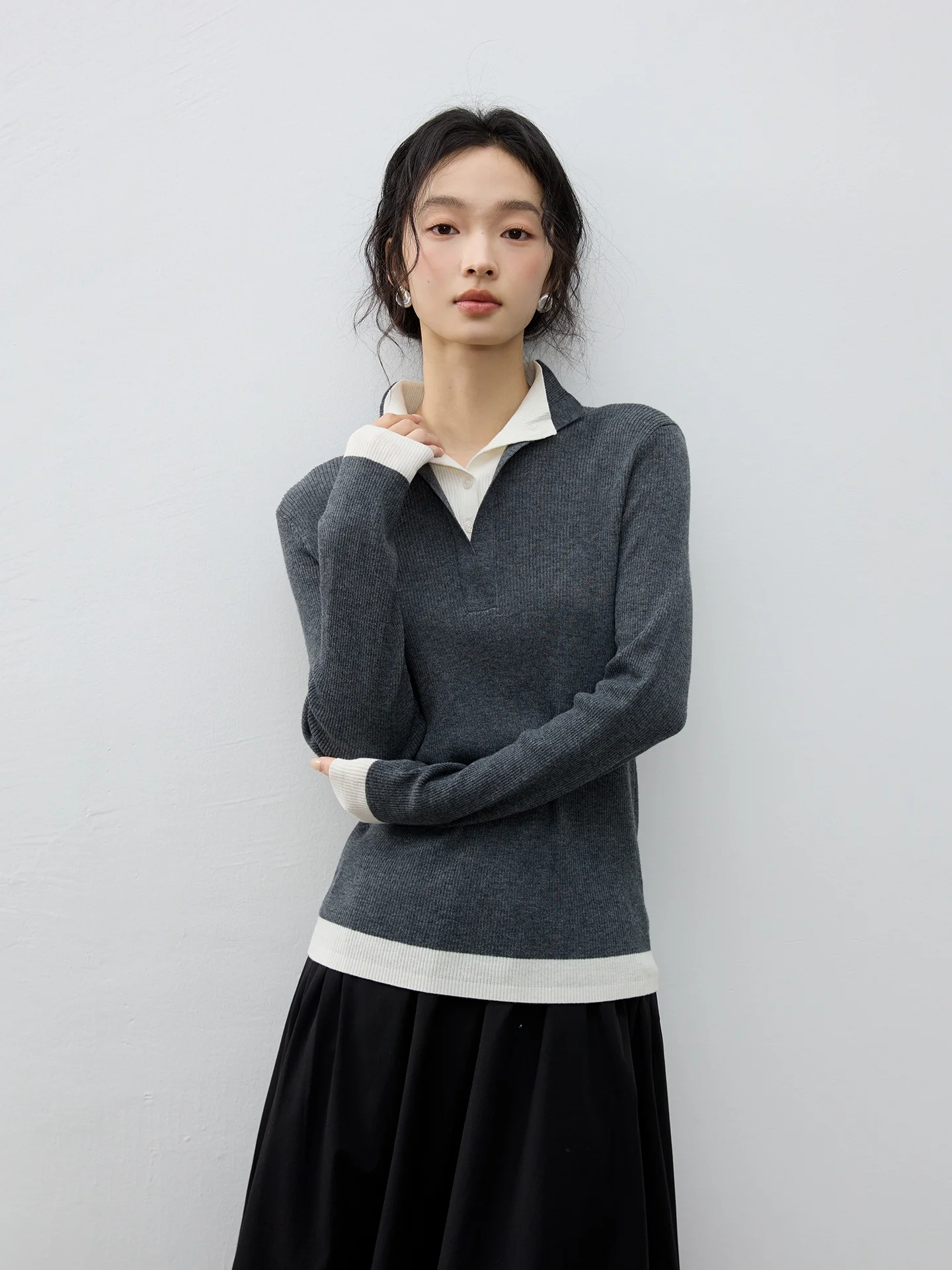 Spring New Arrival Women's Fake Two-Piece Knitted Top Wool Blend Thin Long Sleeve Base Shirt Polyester Acrylic Fiber Blend
Spring New Arrival Women's Fake Two-Piece Knitted Top Wool Blend Thin Long Sleeve Base Shirt Polyester Acrylic Fiber Blend