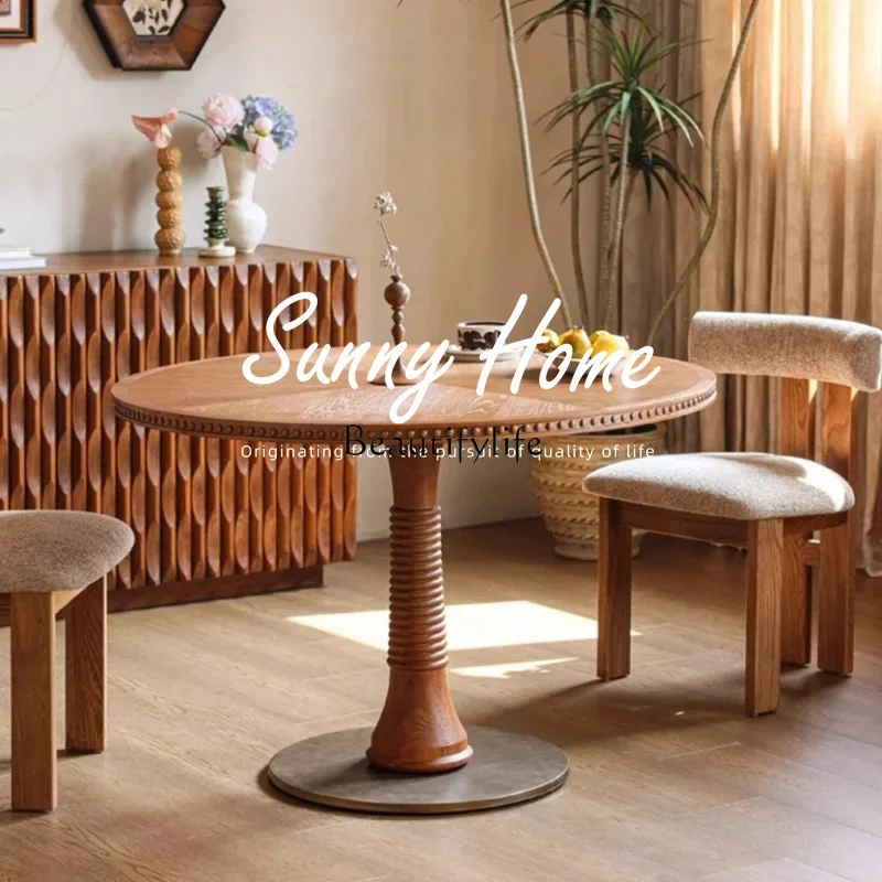 yj32 French solid wood designer art round dining table antique model room club reception table
yj32 French solid wood designer art round dining table antique model room club reception table