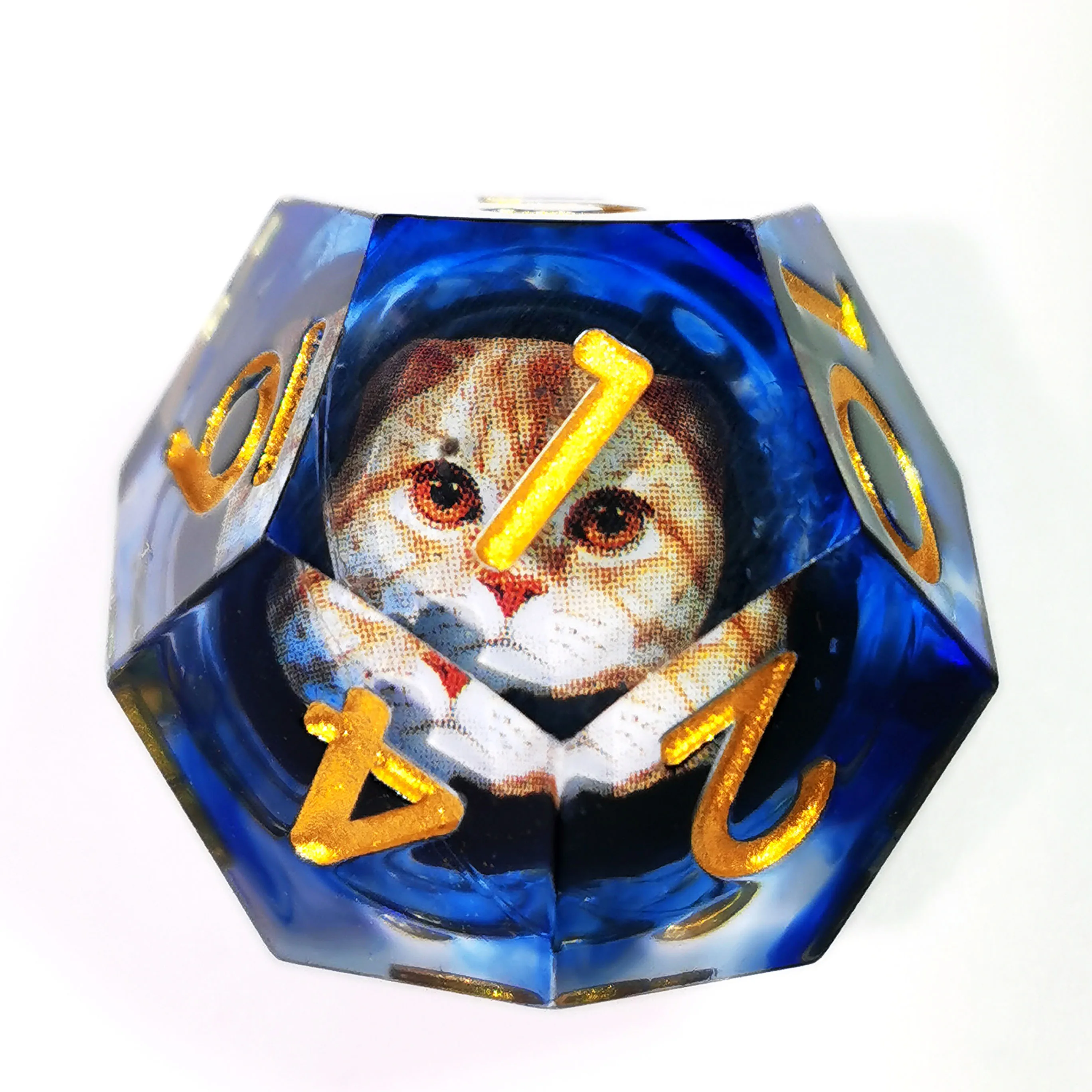 DnD Dice Set - Blue Resin Polyhedral Dice with Spinning Dragon Eye Core, Cat Pattern for D&D RPG Games (7-Piece)
DnD Dice Set - Blue Resin Polyhedral Dice with Spinning Dragon Eye Core, Cat Pattern for D&D RPG Games (7-Piece)