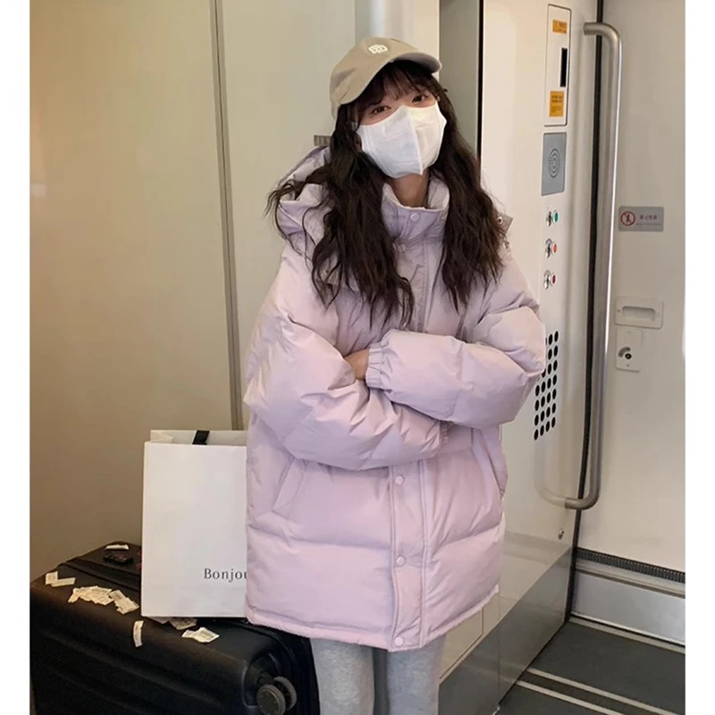 Korean New Women Short Jacket Winter Thick Hooded Cotton Padded Parkas Female Loose Bread Coats Ladies Oversize Outwear
Korean New Women Short Jacket Winter Thick Hooded Cotton Padded Parkas Female Loose Bread Coats Ladies Oversize Outwear