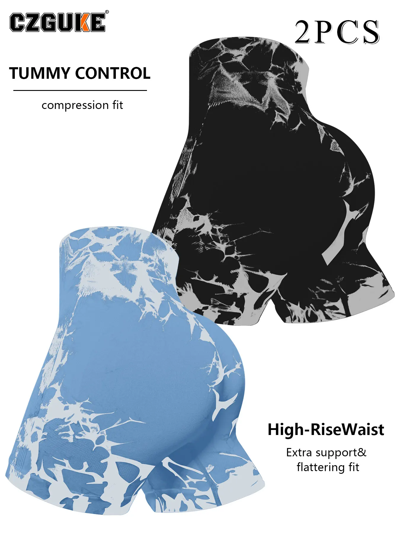 CZGUKE 2-PCS seamless tie dye women's sports tight shorts summer sexy high waist and hip lifting yoga fitness cycling shorts
CZGUKE 2-PCS seamless tie dye women's sports tight shorts summer sexy high waist and hip lifting yoga fitness cycling shorts