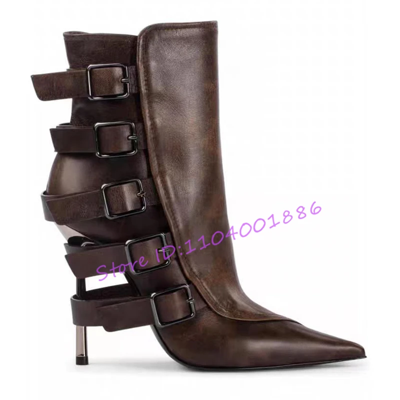 Fashion Belt Buckle High Heels Women's Boots Sexy Pointed Toe Thin Heel Zipper Mid-Calf Boots Autumn New Party Runway Shoes
Fashion Belt Buckle High Heels Women's Boots Sexy Pointed Toe Thin Heel Zipper Mid-Calf Boots Autumn New Party Runway Shoes