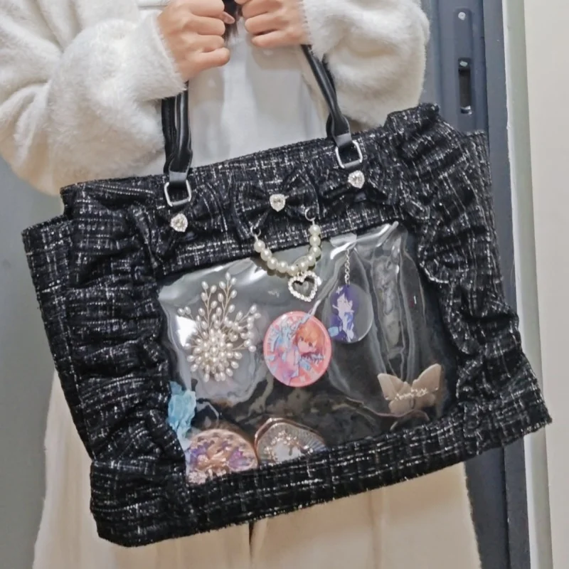 Сумка Mine Ita в японском стиле, кружевная сумка с рюшами для женщин и девочек, квадратная сумка-тоут с жемчугом и бантом, портативная сумка Bolso, милые сумки
Сумка Mine Ita в японском стиле, кружевная сумка с рюшами для женщин и девочек, квадратная сумка-тоут с жемчугом и бантом, портативная сумка Bolso, милые сумки