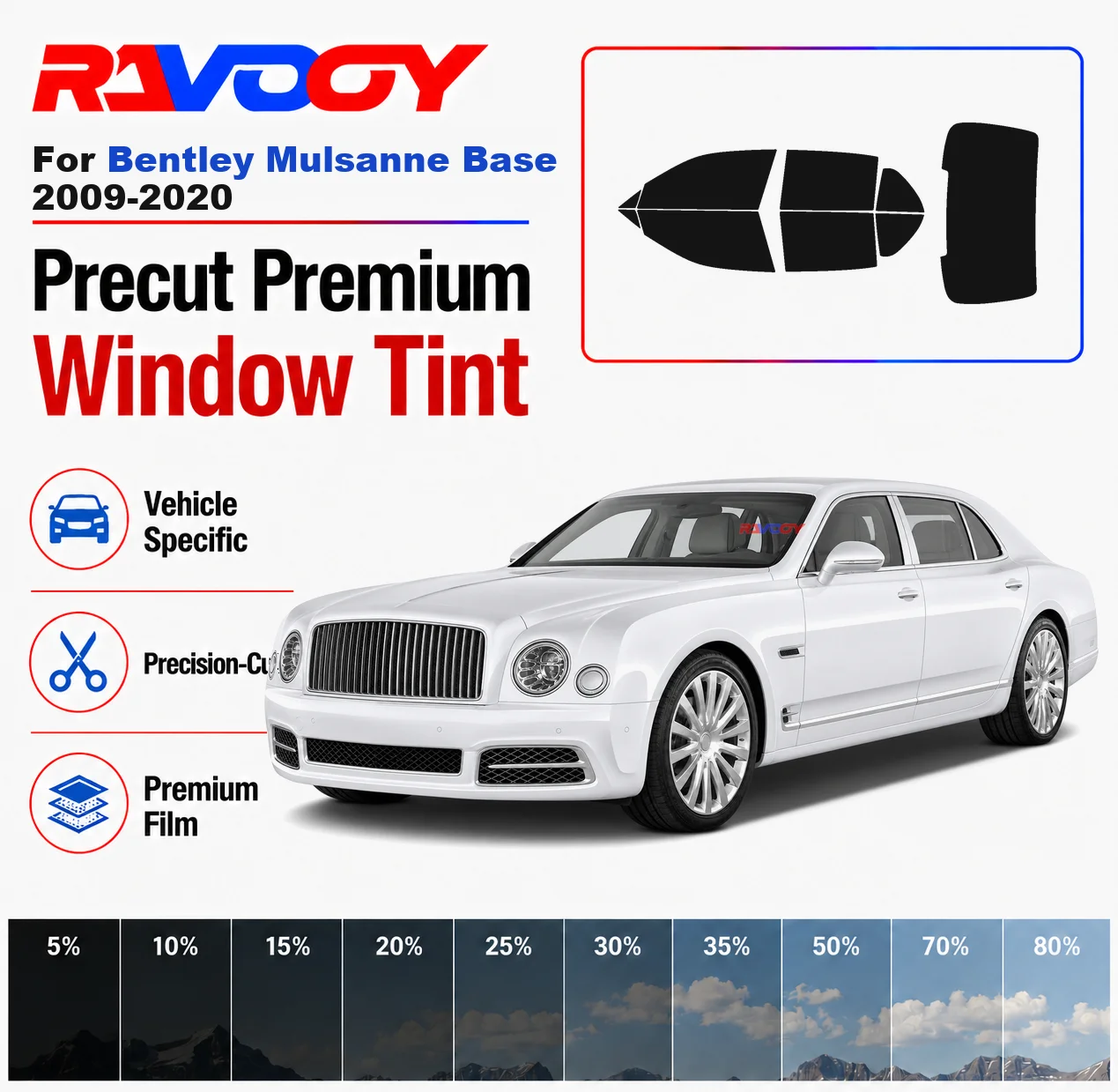 Premium Precut Window Tint Kit Front Windows Rear Windows Rear Windshield For Bentley Mulsanne Base 2009-2020 Nano Ceramic Film
Premium Precut Window Tint Kit Front Windows Rear Windows Rear Windshield For Bentley Mulsanne Base 2009-2020 Nano Ceramic Film