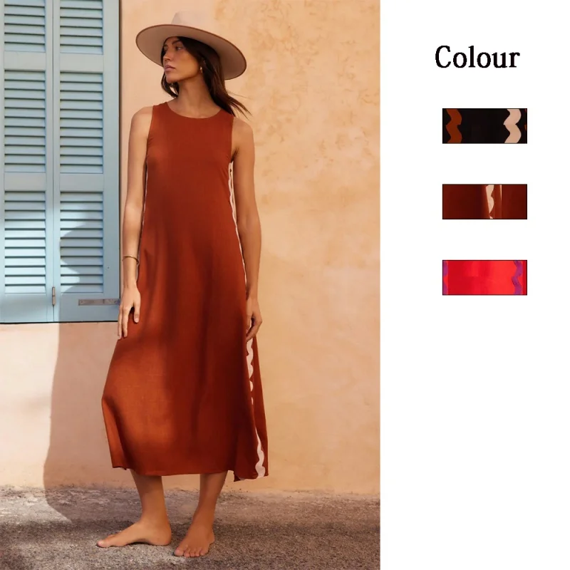 Mid-Length Lace Stitching Dress, Round Neck Vest, Solid Color, Leisure Fashion, CXY-24006, Spring and Summer, New
Mid-Length Lace Stitching Dress, Round Neck Vest, Solid Color, Leisure Fashion, CXY-24006, Spring and Summer, New