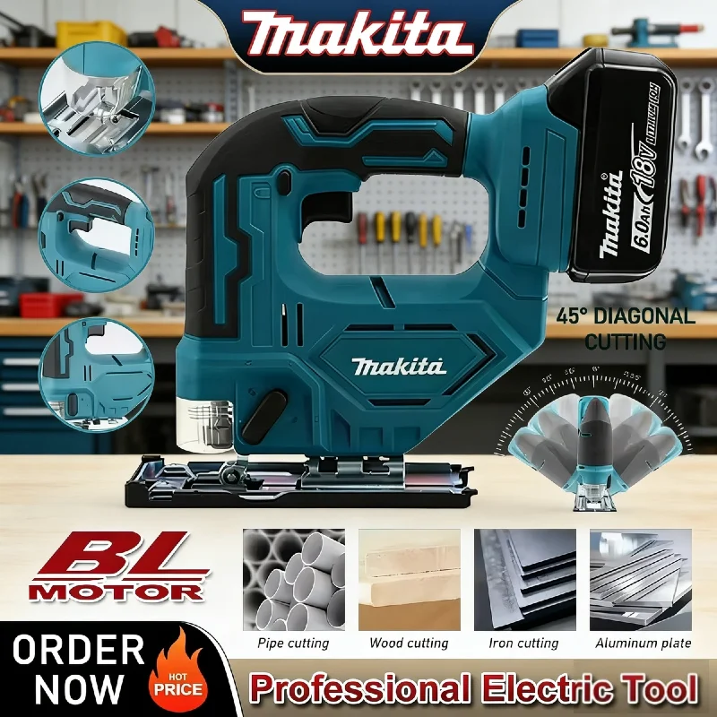Makita Brushless 18V Cordless Reciprocating Saw DJV182, Rechargeable Lithium Multifunctional Woodworking Cutting Power Tool
Makita Brushless 18V Cordless Reciprocating Saw DJV182, Rechargeable Lithium Multifunctional Woodworking Cutting Power Tool