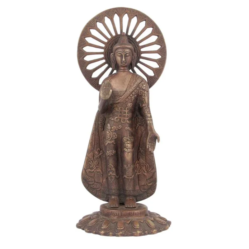Handmade Antique Golden Brass Standing Buddha Sculptures Figurine Statue Statement Pieces Decor Gift Items
Handmade Antique Golden Brass Standing Buddha Sculptures Figurine Statue Statement Pieces Decor Gift Items