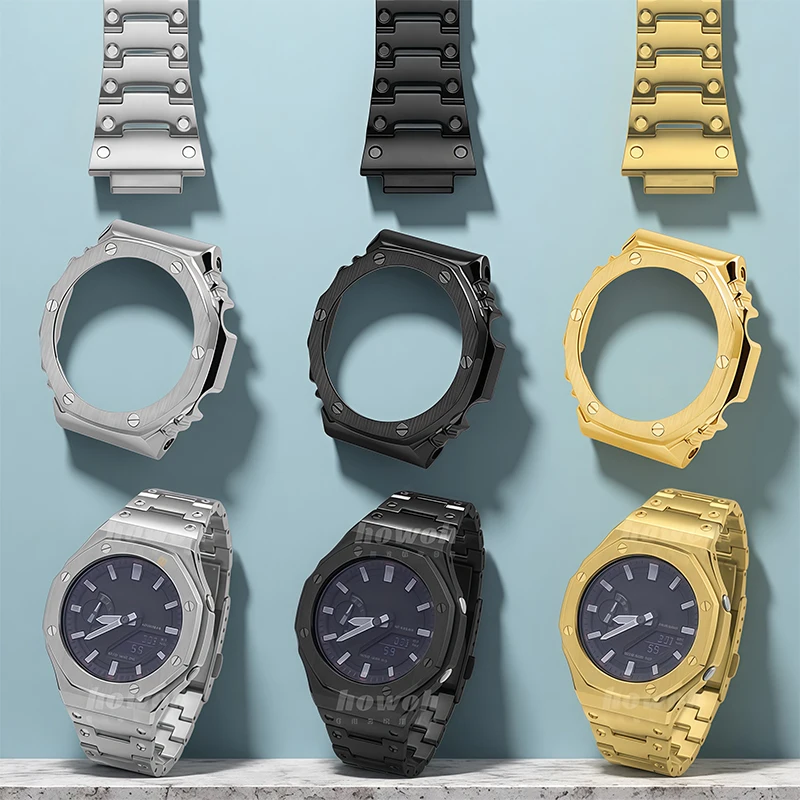 Ga-2100 Металлический ремешок для быстрого часов из нержавеющей стали, чехол для G-SHOCK Casio Casioak Ga2100 GM-2100 Bezel Mod Kit, мужской ремешок, цепочка, инструменты
Ga-2100 Металлический ремешок для быстрого часов из нержавеющей стали, чехол для G-SHOCK Casio Casioak Ga2100 GM-2100 Bezel Mod Kit, мужской ремешок, цепочка, инструменты