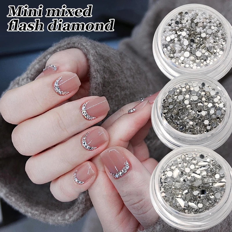 1Box DIY Nail Art Decor Sparkling White Diamond Zircon Pearl Mixed Nail Drill Flat Nail Jewelry Manicure Diamond Manicure Design
1Box DIY Nail Art Decor Sparkling White Diamond Zircon Pearl Mixed Nail Drill Flat Nail Jewelry Manicure Diamond Manicure Design