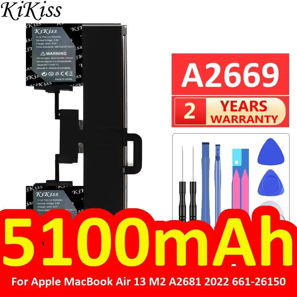 Laptop Battery 5100mAh For Apple Macbook Air 13 M2 A2681 2022 661-26150 Premium Replacement A2669 Stable
Laptop Battery 5100mAh For Apple Macbook Air 13 M2 A2681 2022 661-26150 Premium Replacement A2669 Stable