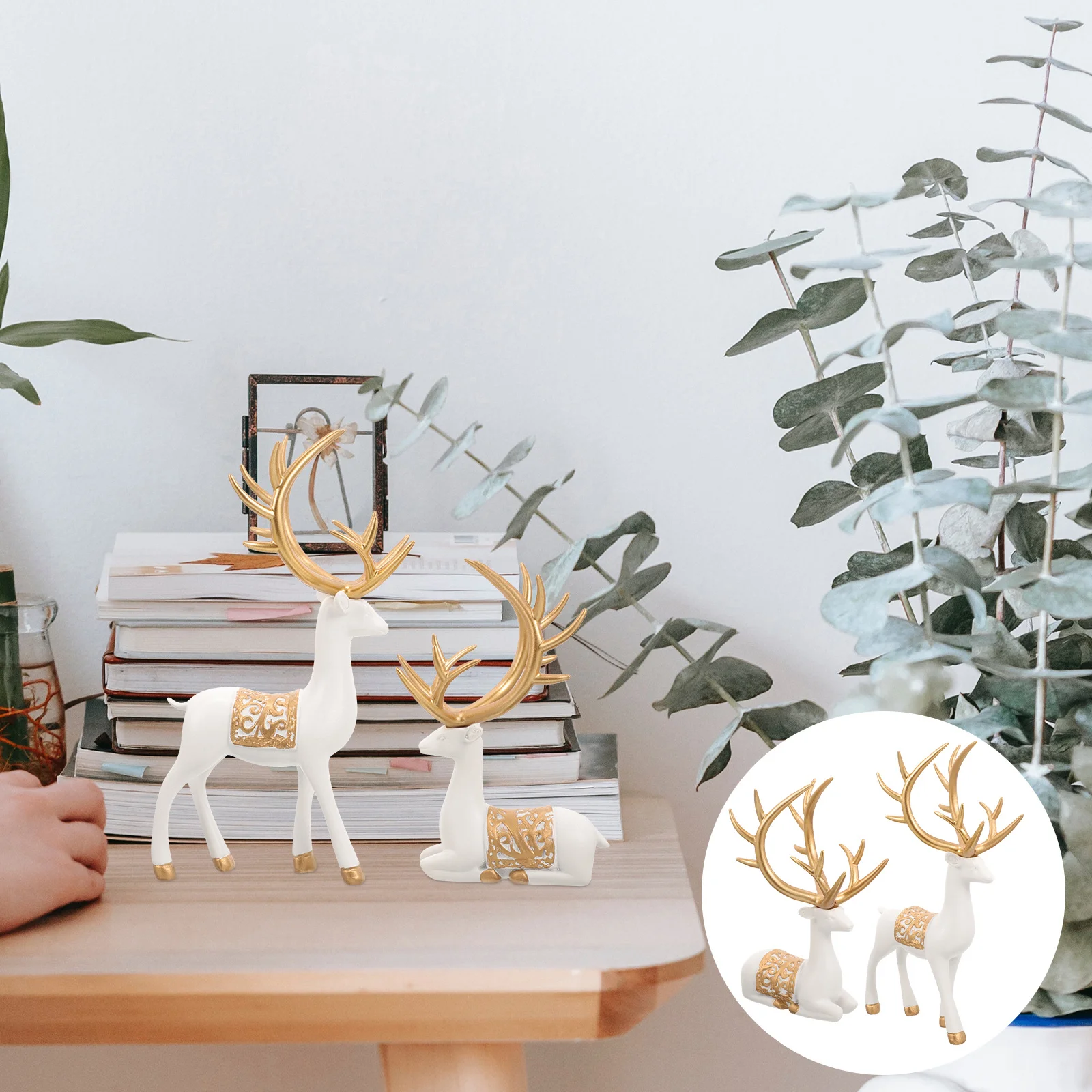 1Pair Decorations Ornaments Exquisite Elk Sculpture Lightweight Resin Artistic Indoor Table Display Living Room Cabinet
1Pair Decorations Ornaments Exquisite Elk Sculpture Lightweight Resin Artistic Indoor Table Display Living Room Cabinet