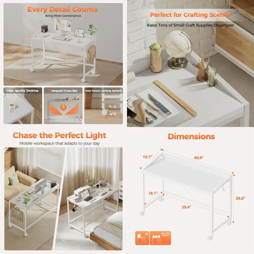 Компактный игровой стол на колесиках, современный минималистичный стиль для домашнего офиса и кабинета
Компактный игровой стол на колесиках, современный минималистичный стиль для домашнего офиса и кабинета