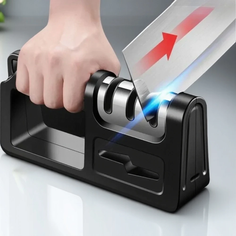 Профессиональный 4в1 алмазный шлифовальный круг, точилка для ножей, кухонный инструмент, быстрое восстановление кромок, полировальное лезвие
Профессиональный 4в1 алмазный шлифовальный круг, точилка для ножей, кухонный инструмент, быстрое восстановление кромок, полировальное лезвие