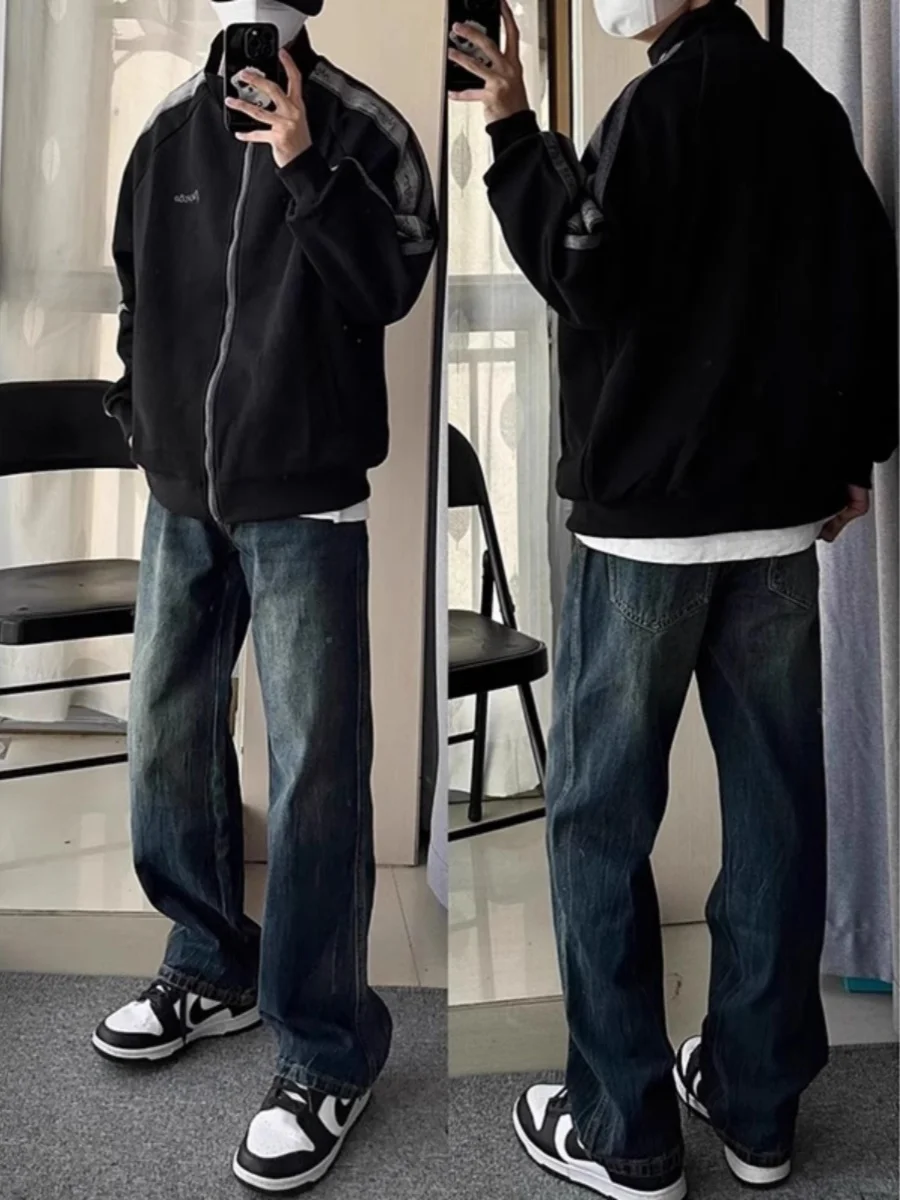 American Retro Blue High Street Men's Jeans Loose Straight Casual Long Trousers Cleanfit Trendy Brand Youth Wear
American Retro Blue High Street Men's Jeans Loose Straight Casual Long Trousers Cleanfit Trendy Brand Youth Wear