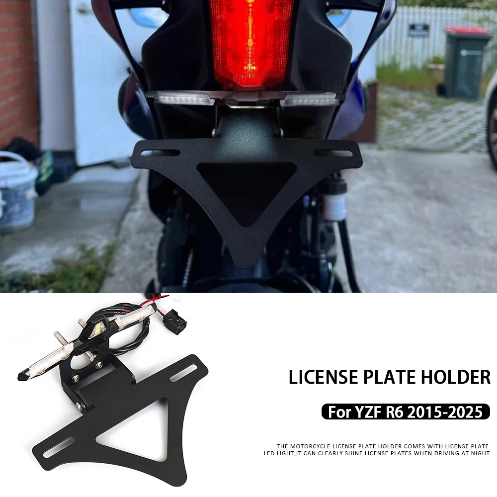License Number Plate Frame Holder Bracket LED NEW Motorcycle Accessories Adjustable For Yamaha YZF R6 YZFR6 YZF-R6 2015-2025
License Number Plate Frame Holder Bracket LED NEW Motorcycle Accessories Adjustable For Yamaha YZF R6 YZFR6 YZF-R6 2015-2025