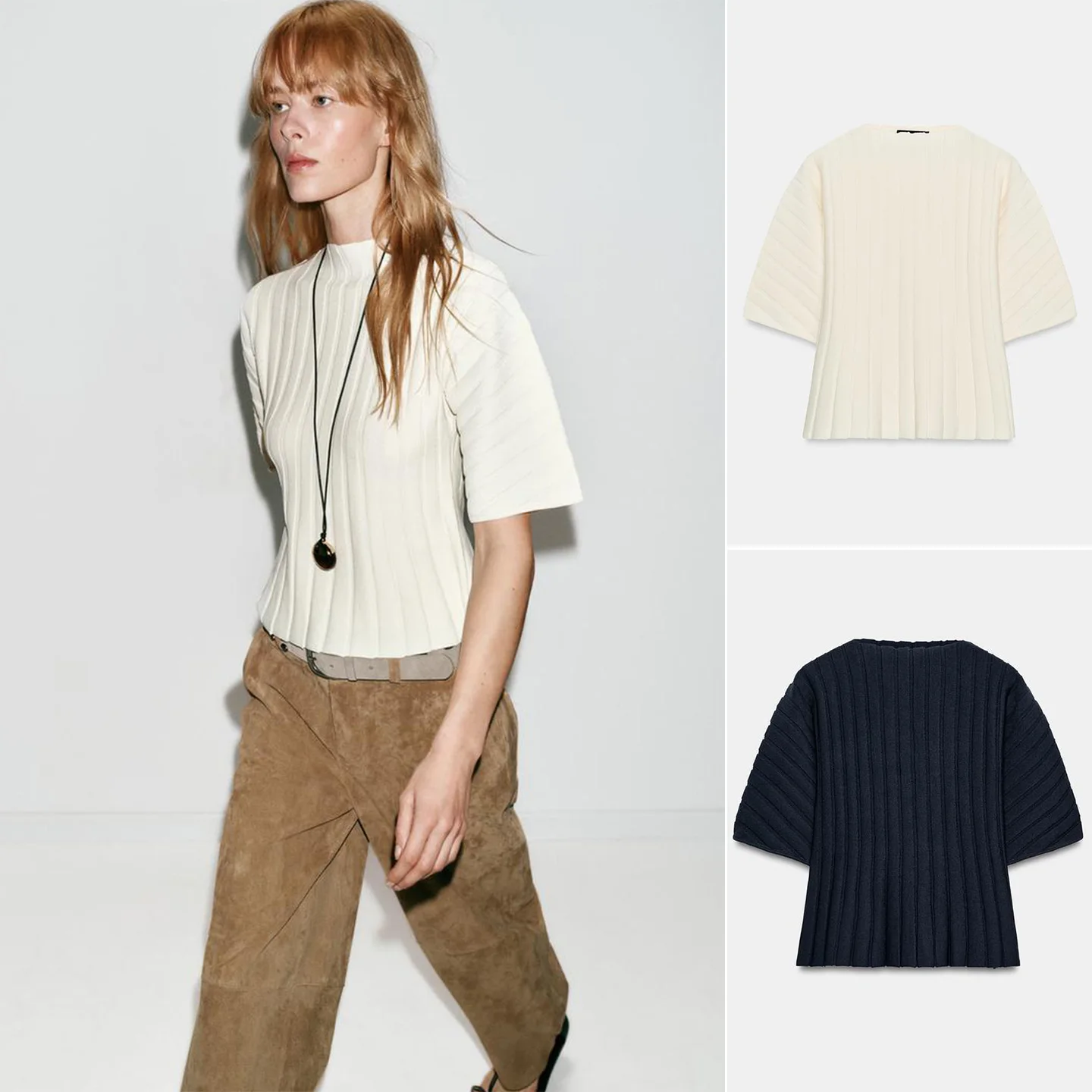Spring New Arrival Women's Casual Color round Neck Bubble Short Sleeve Ribbed Knit Top Polyester Fiber Loose Fit Style
Spring New Arrival Women's Casual Color round Neck Bubble Short Sleeve Ribbed Knit Top Polyester Fiber Loose Fit Style
