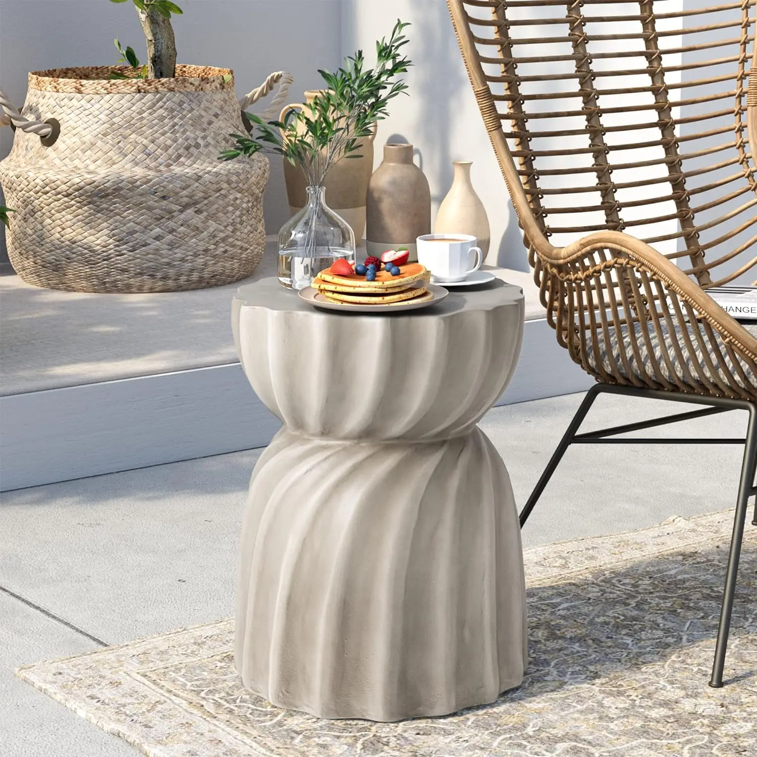 Outdoor Side Table, 19" H Outdoor Accent End Table, Patio Side Tables, Outdoor Coffee Tables, Garden Stool And Plant Stand for Patio, Garden, Living Room, And Backyard
Outdoor Side Table, 19" H Outdoor Accent End Table, Patio Side Tables, Outdoor Coffee Tables, Garden Stool And Plant Stand for Patio, Garden, Living Room, And Backyard