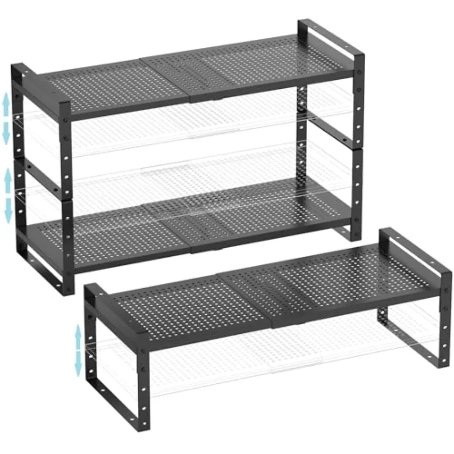 Expandable Shoe Rack Stackable Metal Pantry Storage Shelf with Adjustable Height for Closet Entryway Kitchen 3-Pack Black Mediu
Expandable Shoe Rack Stackable Metal Pantry Storage Shelf with Adjustable Height for Closet Entryway Kitchen 3-Pack Black Mediu