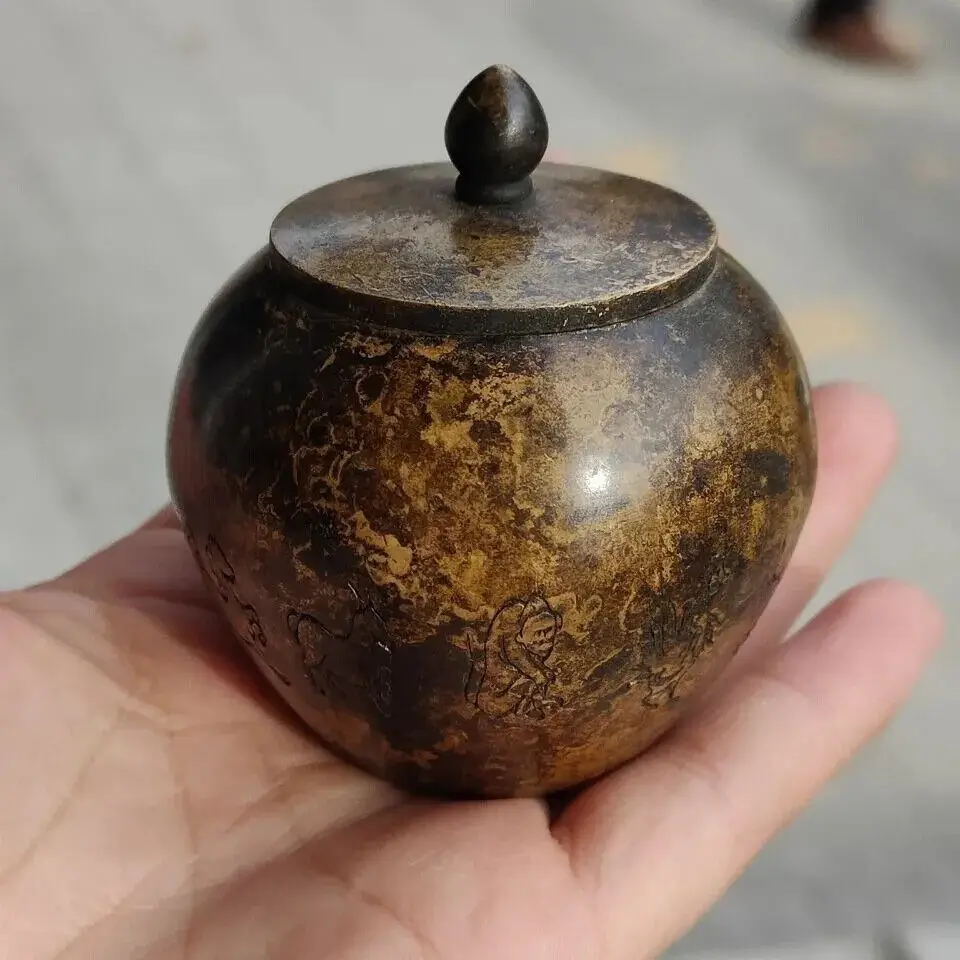 Vintage China Antique Tea Caddy Old Copper Collection Zodiac Carving Storage Jar
Vintage China Antique Tea Caddy Old Copper Collection Zodiac Carving Storage Jar