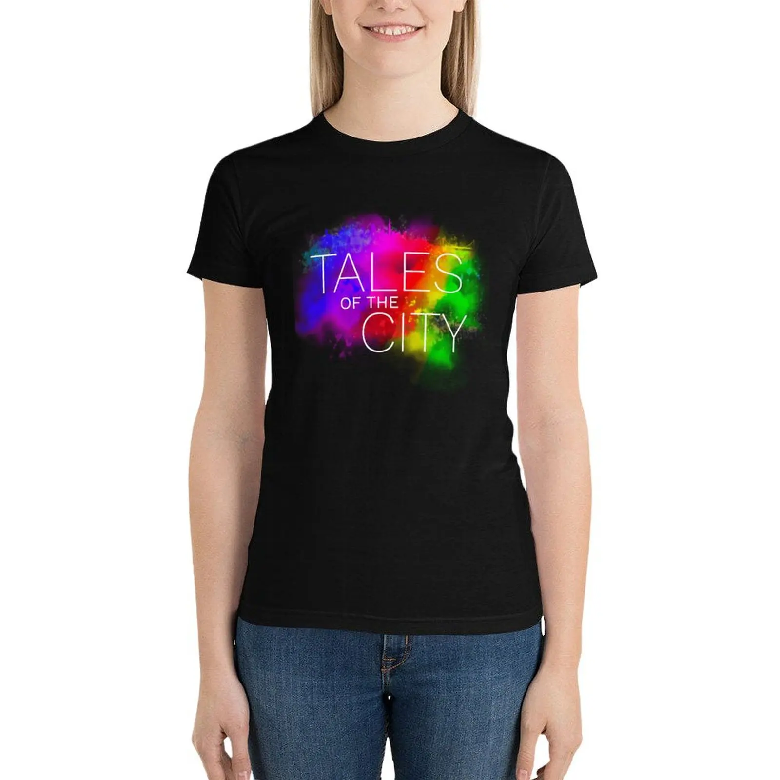 Tales of the City Logo Rainbow Cloud Logo T-Shirt oversized tees Women's cotton t-shirt
Tales of the City Logo Rainbow Cloud Logo T-Shirt oversized tees Women's cotton t-shirt