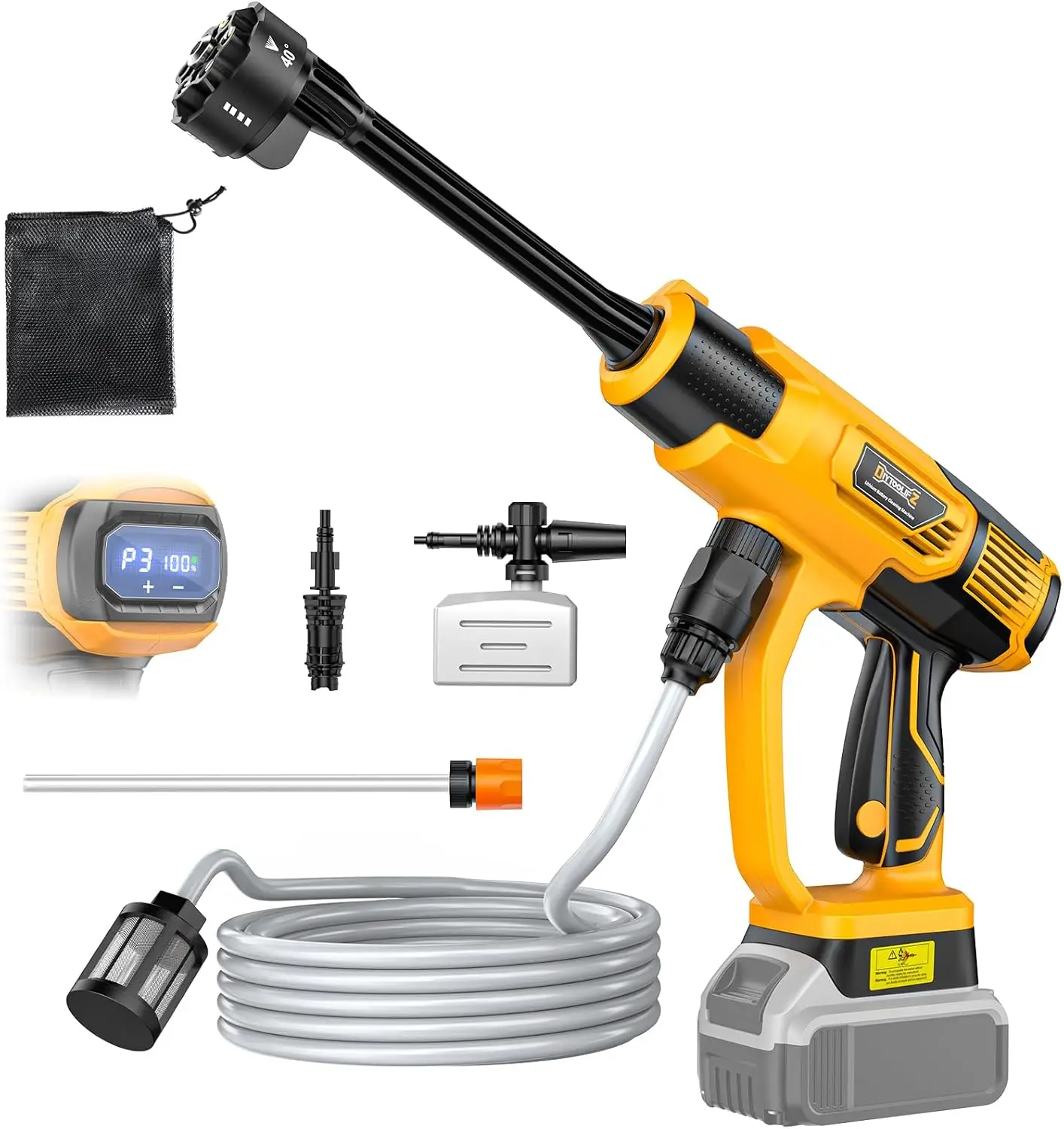 800PSI Cordless Pressure Washer, 2.2LBS Ultra-Light with Brushless Motor, 16.4ft Hose & 6-in-1 Nozzle + Foam Cannon
800PSI Cordless Pressure Washer, 2.2LBS Ultra-Light with Brushless Motor, 16.4ft Hose & 6-in-1 Nozzle + Foam Cannon