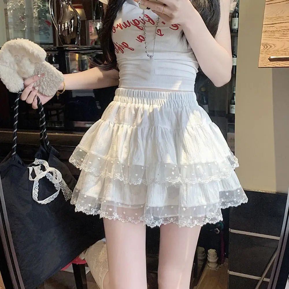 Cute Dots Puffy Cake Skirt Women Sweet High Waist Lace Bowknot Short Skirt Ruffle Textured A-Line Short Skirt Summer
Cute Dots Puffy Cake Skirt Women Sweet High Waist Lace Bowknot Short Skirt Ruffle Textured A-Line Short Skirt Summer