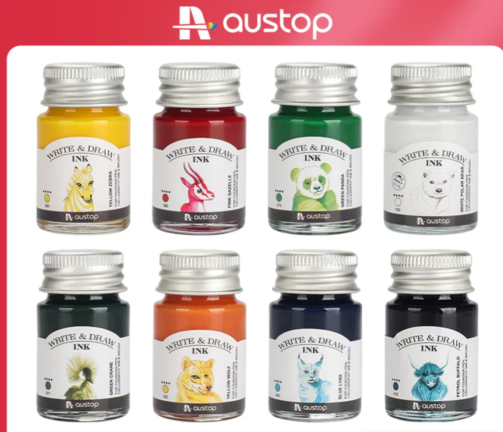 AUSTOP чернила для рисования, прозрачная жидкая акварельная краска, водостойкая чернильная авторучка, светлый цвет, сменный блок для рисования линий, 10 мл
AUSTOP чернила для рисования, прозрачная жидкая акварельная краска, водостойкая чернильная авторучка, светлый цвет, сменный блок для рисования линий, 10 мл