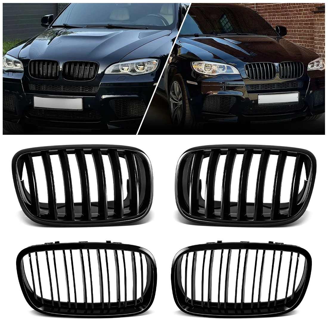 OE: 51137307599 51137307600 Car Front Bumper Grille For BMW X5 E70 X6 E71 2007-2014 Kidney Racing Grill Gloss Black
OE: 51137307599 51137307600 Car Front Bumper Grille For BMW X5 E70 X6 E71 2007-2014 Kidney Racing Grill Gloss Black