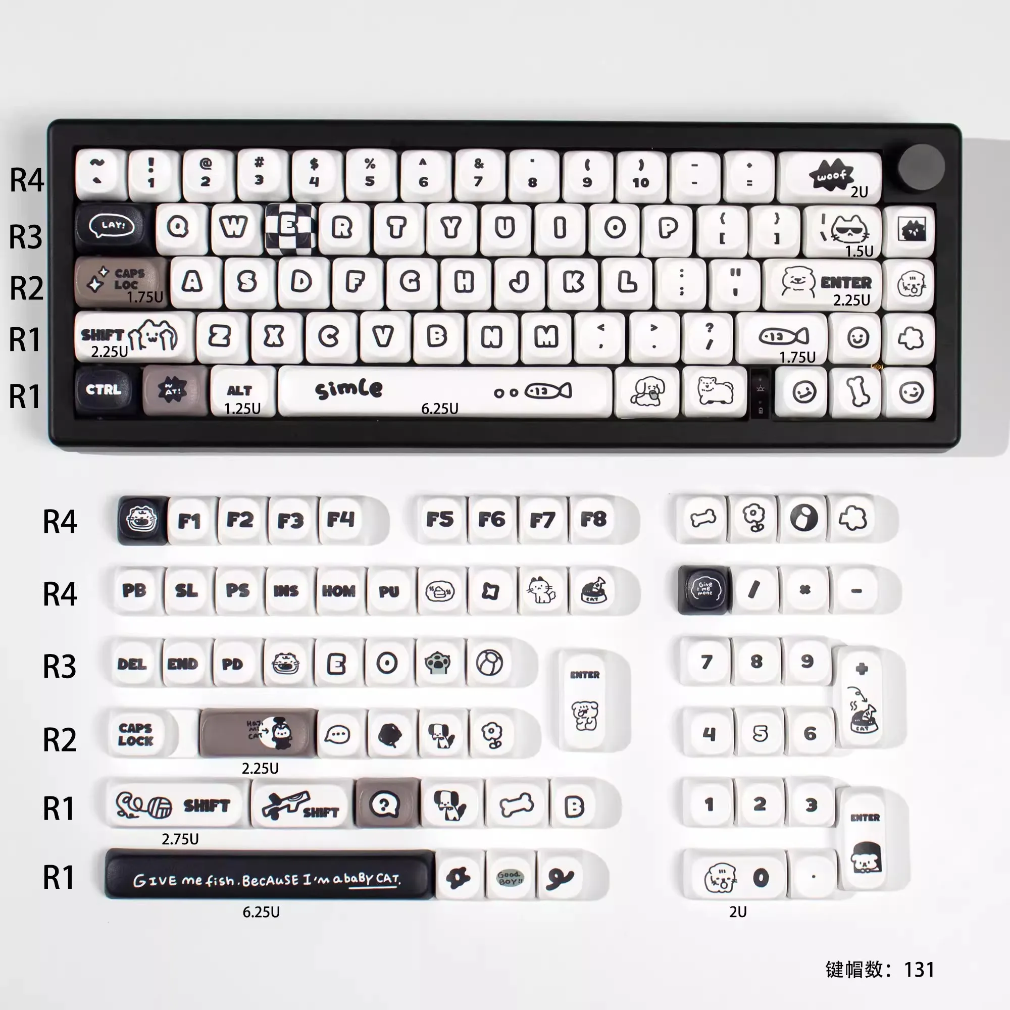 131 Keys Cats and Puppies PBT Keycaps MOA Profile Dye-Sublimated Keycap Set for Mx Cherry Switch Mechanical Keyboard DIY Kit
131 Keys Cats and Puppies PBT Keycaps MOA Profile Dye-Sublimated Keycap Set for Mx Cherry Switch Mechanical Keyboard DIY Kit