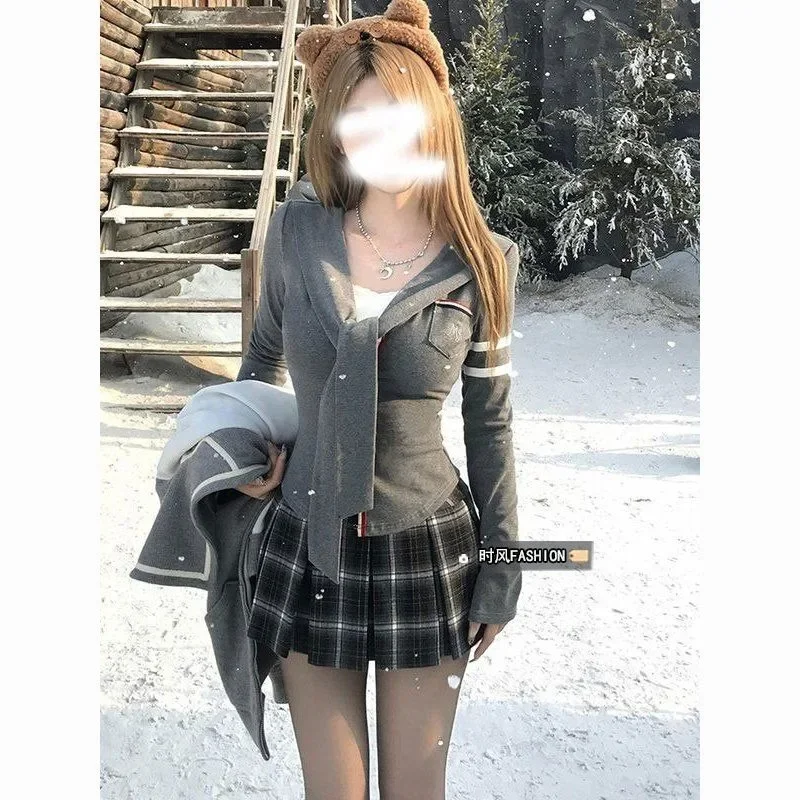 Sweet Hot Girl Preppy Style Suit Women's Autumn Patchwork Knitted Cardigan Plaid Skirt Two-piece Set Fashion Female Clothes
Sweet Hot Girl Preppy Style Suit Women's Autumn Patchwork Knitted Cardigan Plaid Skirt Two-piece Set Fashion Female Clothes