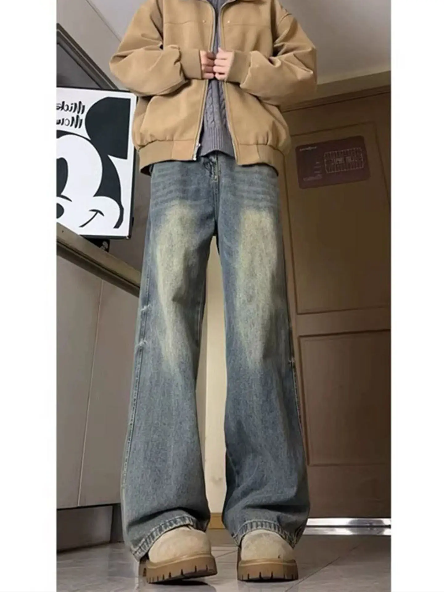 Washed Vintage American Denim Jeans Men's Spring Cleanfit Casual Straight Loose Wide Leg Long Trousers Trendy Loose Fit Jeans
Washed Vintage American Denim Jeans Men's Spring Cleanfit Casual Straight Loose Wide Leg Long Trousers Trendy Loose Fit Jeans