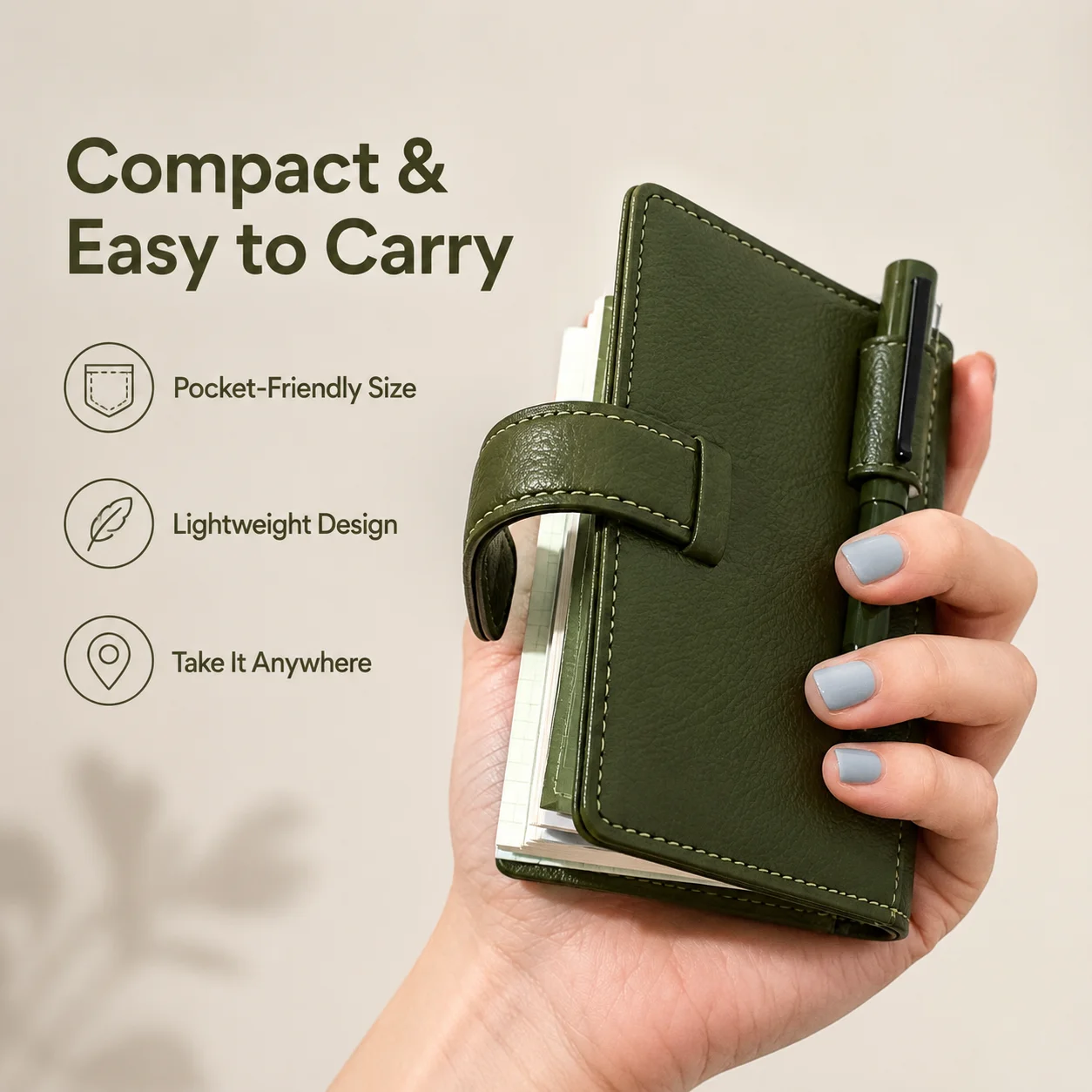 Olive Green M5 Loose leaf Handbooks, Notes, Notebooks, Schedule Plans, Diaries, Pocket Books
Olive Green M5 Loose leaf Handbooks, Notes, Notebooks, Schedule Plans, Diaries, Pocket Books