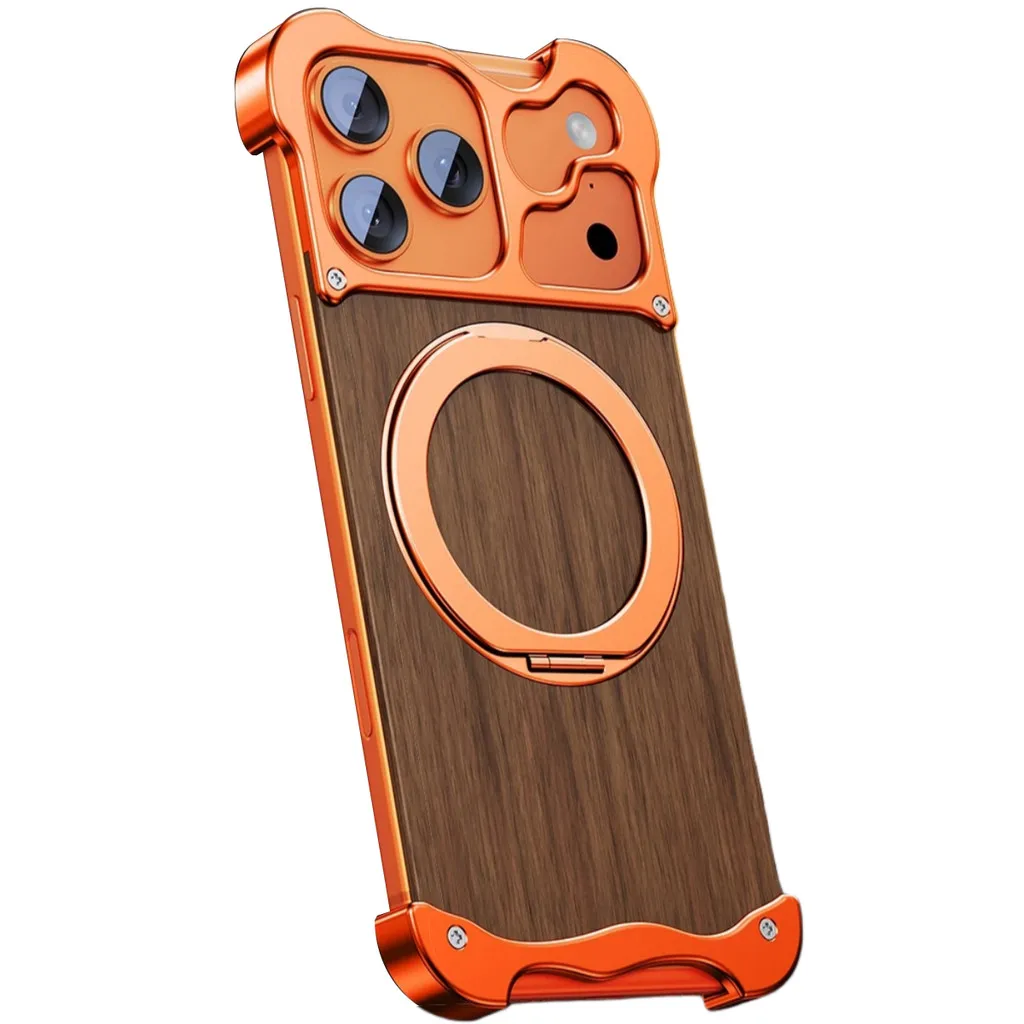 Luxury Metal Alloy Frame Wood Frameless Phone Case For iPhone 17 Pro Max Magnet 360 Rotating Bracket Cover
Luxury Metal Alloy Frame Wood Frameless Phone Case For iPhone 17 Pro Max Magnet 360 Rotating Bracket Cover