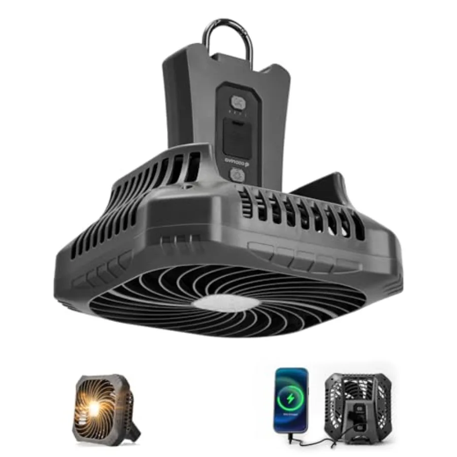 Portable Camping Fan with LED Lantern, 40H Rechargeable Battery Operated Quiet Tent Fan with Hanging Hook for RV Car Beach Outd
Portable Camping Fan with LED Lantern, 40H Rechargeable Battery Operated Quiet Tent Fan with Hanging Hook for RV Car Beach Outd