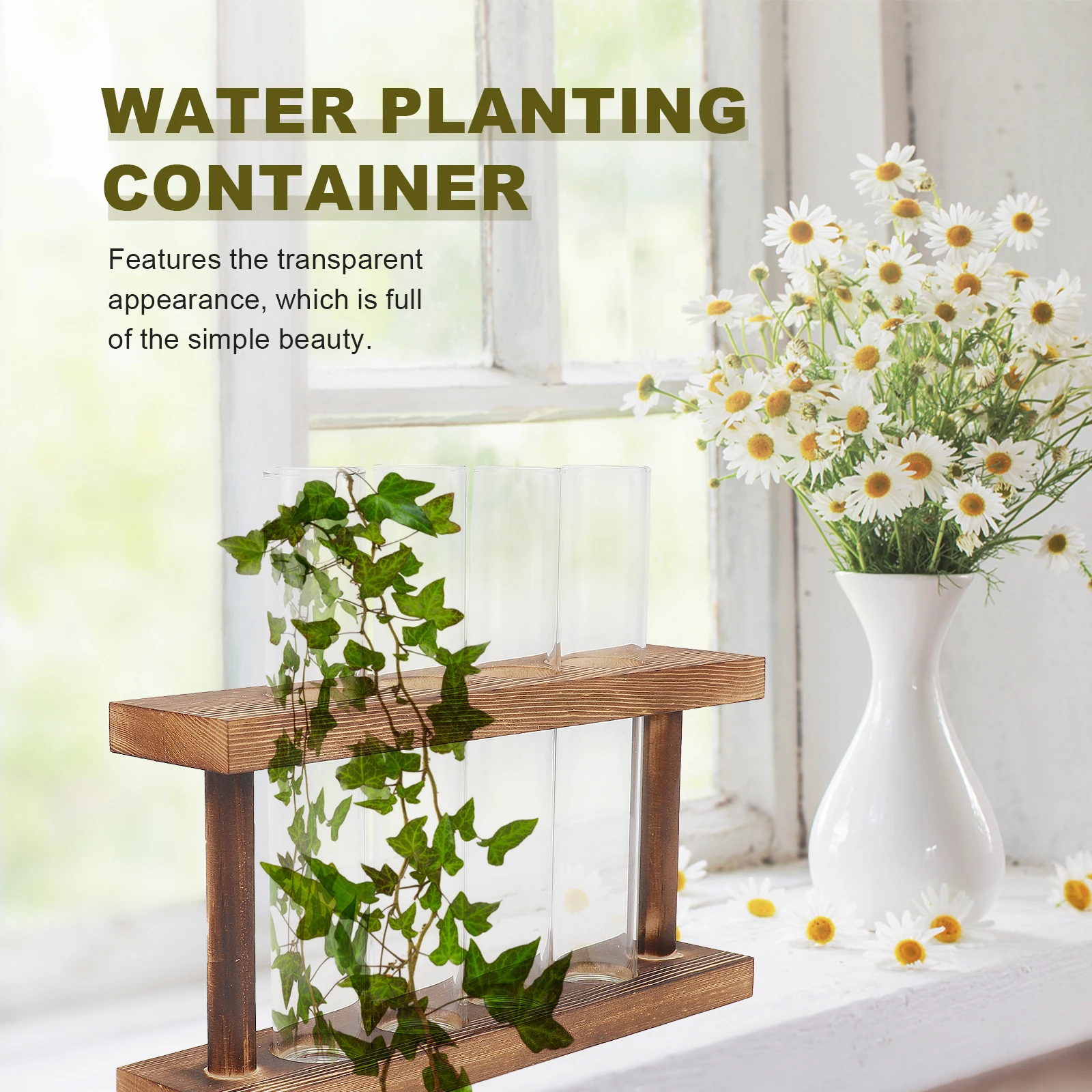 1Pcs Transparent Test Tube Water Planting Vase Glass Container Creative Wooden Rack Home Decorative Vase Home Decor 
1Pcs Transparent Test Tube Water Planting Vase Glass Container Creative Wooden Rack Home Decorative Vase Home Decor
