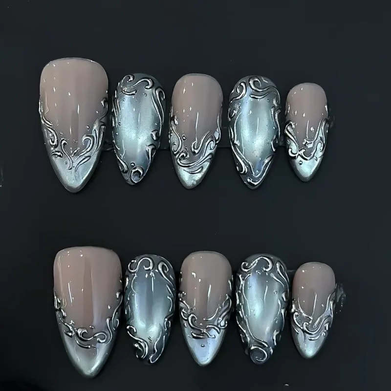 30Pcs False Nails Cat-Eye 3D French Manicure Gold-Plated White Minimalist Press-On Nails—Perfect As A Gift for Girls and Friends
30Pcs False Nails Cat-Eye 3D French Manicure Gold-Plated White Minimalist Press-On Nails—Perfect As A Gift for Girls and Friends