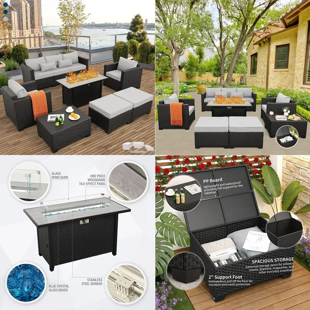 6 Pieces Patio Furniture Set, Outdoor Sectional Patio Sofa Couch, PE Wicker Rattan Patio Set with Coffee Table for Garden, Back
6 Pieces Patio Furniture Set, Outdoor Sectional Patio Sofa Couch, PE Wicker Rattan Patio Set with Coffee Table for Garden, Back
