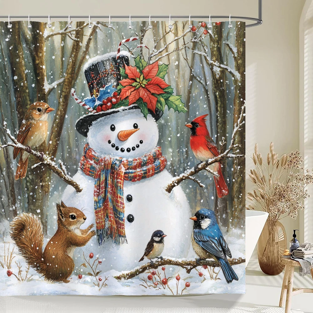 Merry Christmas Shower Curtain, Bathroom Decorative Snowman and Santa Claus Christmas Shower Curtain,with Hooks
Merry Christmas Shower Curtain, Bathroom Decorative Snowman and Santa Claus Christmas Shower Curtain,with Hooks