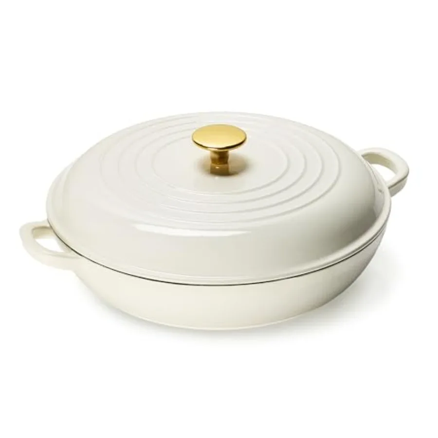 3.4QT Enameled Cast Iron Braiser Pan, Shallow Dutch Oven Casserole Skillets, Non-Toxic Cast Iron Pot with Lid for Grilling, Sea
3.4QT Enameled Cast Iron Braiser Pan, Shallow Dutch Oven Casserole Skillets, Non-Toxic Cast Iron Pot with Lid for Grilling, Sea