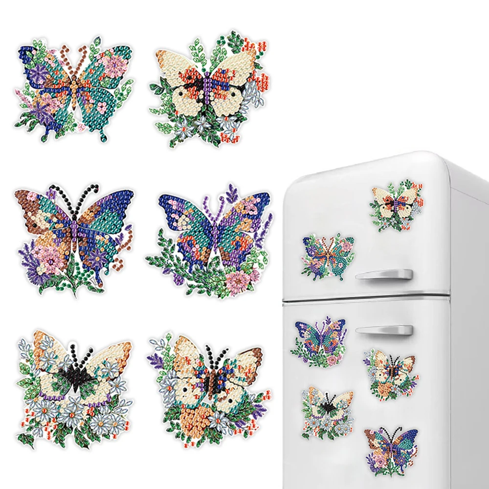 New 6pcs Diamond Painting DIY Butterfly Fridge Magnets Sticker Acrylic Indoor Refrigerator Wall Decoration House Decoration
New 6pcs Diamond Painting DIY Butterfly Fridge Magnets Sticker Acrylic Indoor Refrigerator Wall Decoration House Decoration