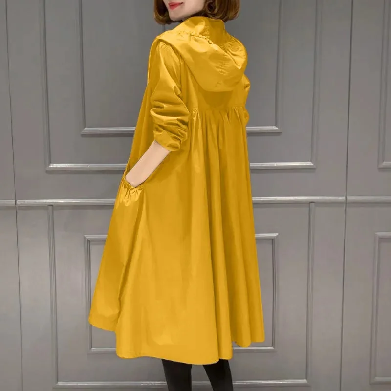 2025 Spring Autumn New Women's Hooded Jacket Outdoor Windbreake Zipper Coats Female Long Waterproof Loose-fit Bomber Jacket
2025 Spring Autumn New Women's Hooded Jacket Outdoor Windbreake Zipper Coats Female Long Waterproof Loose-fit Bomber Jacket