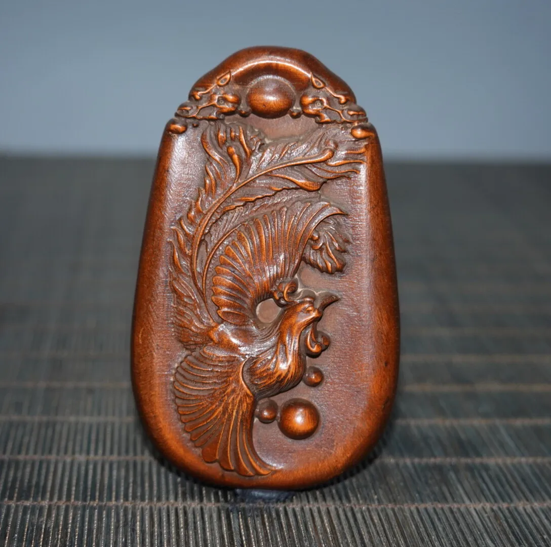 3.1" Collect China Box-wood Carving Animal Dragon Phoenix Statue
3.1" Collect China Box-wood Carving Animal Dragon Phoenix Statue