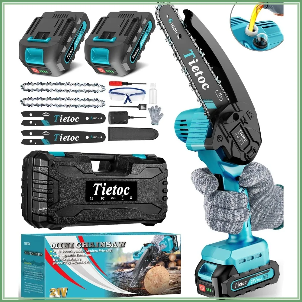 6 Inch Cordless Mini Chainsaw, Portable Electric Handheld Saw for Tree Trimming, Gift for Men Dad Husband
6 Inch Cordless Mini Chainsaw, Portable Electric Handheld Saw for Tree Trimming, Gift for Men Dad Husband