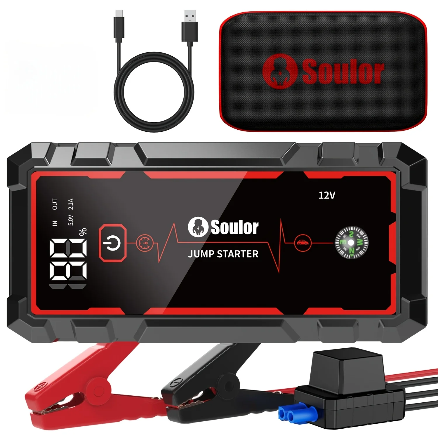 Soulor Car Battery Emergency Starter 3000A And 6000A, 4000A And 5000A Inflatable Starter Integrated Machine, with Optional t
Soulor Car Battery Emergency Starter 3000A And 6000A, 4000A And 5000A Inflatable Starter Integrated Machine, with Optional t