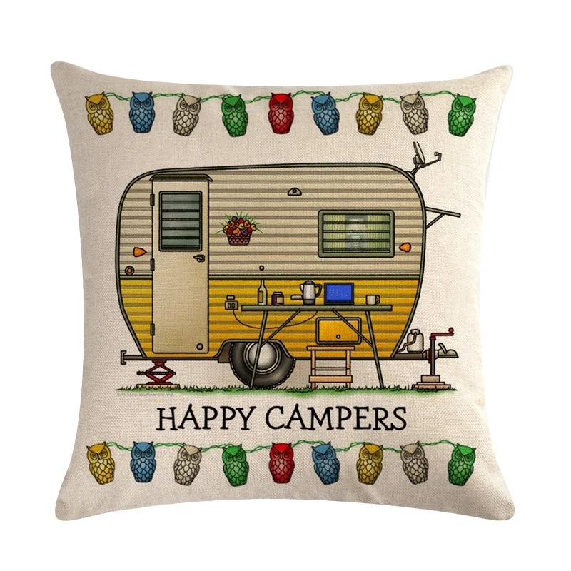 Happy Campers Peach Skin 2D Print Cushion Cover Retro Caravan RV Decorative Pillowcase for Outdoor Travel Camping Trailer Decor
Happy Campers Peach Skin 2D Print Cushion Cover Retro Caravan RV Decorative Pillowcase for Outdoor Travel Camping Trailer Decor