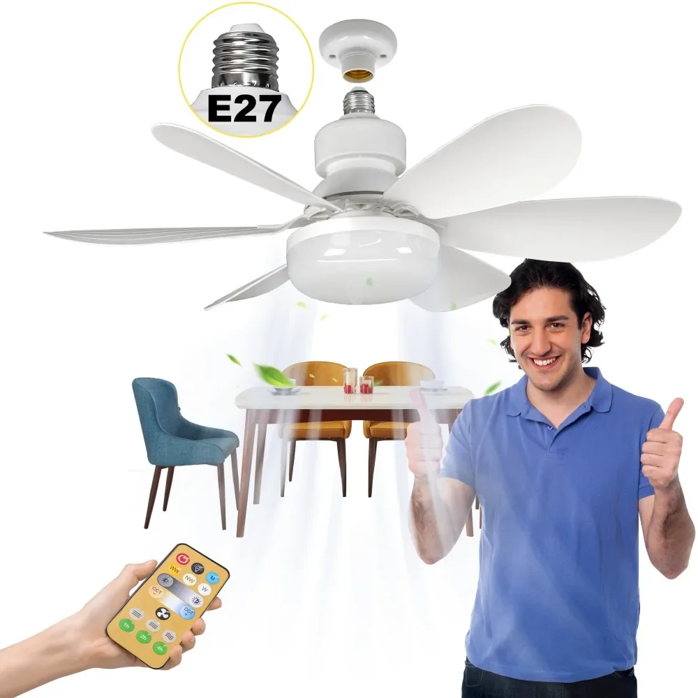 High-QualityE27 Modern No Noise/silent Dimmable Light Ceiling Mount Remote Control Ceiling Smart 6 Blades Led Ceiling Fan Light
High-QualityE27 Modern No Noise/silent Dimmable Light Ceiling Mount Remote Control Ceiling Smart 6 Blades Led Ceiling Fan Light